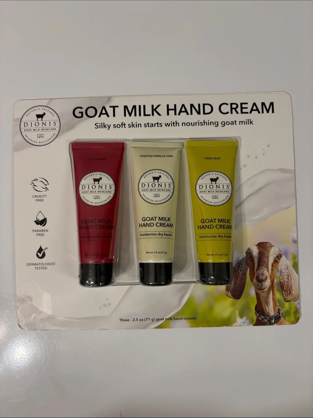 Dionis Goat Milk Hand Cream Trio Set 3-Pack (2.5 oz each)